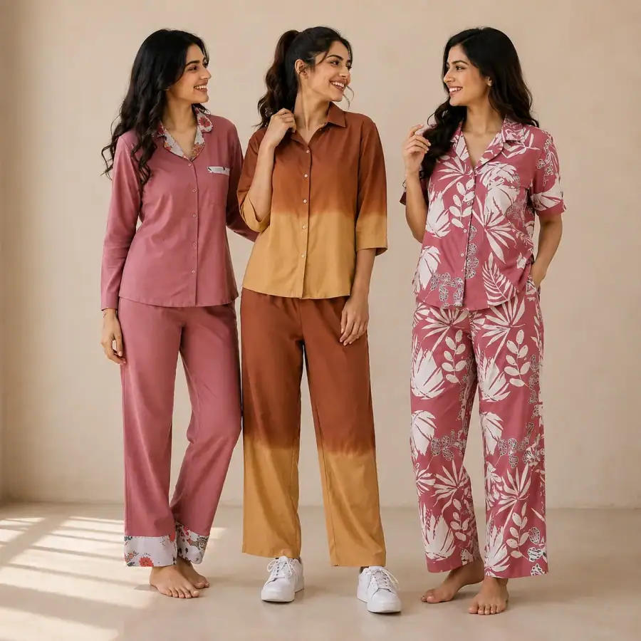 Combo 3 Women's Night Suit | Cotton (N-4) in As shown in photos