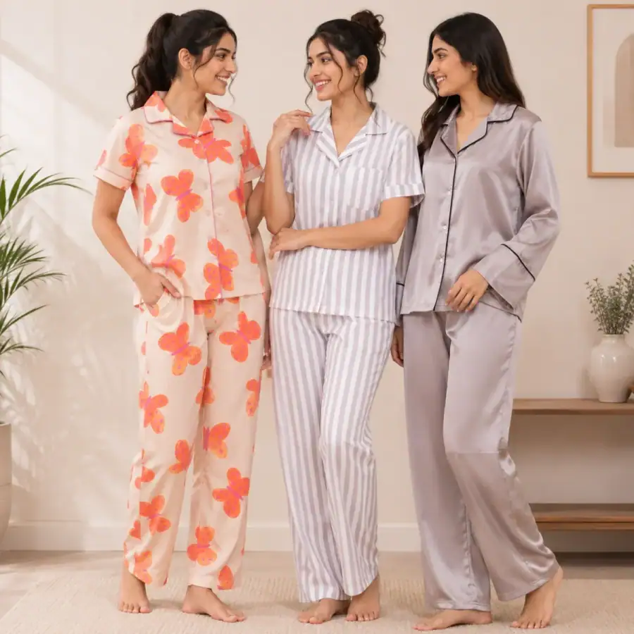 3 Women's Comfortable Night Suit Set ( N6 ) in As shown in photos