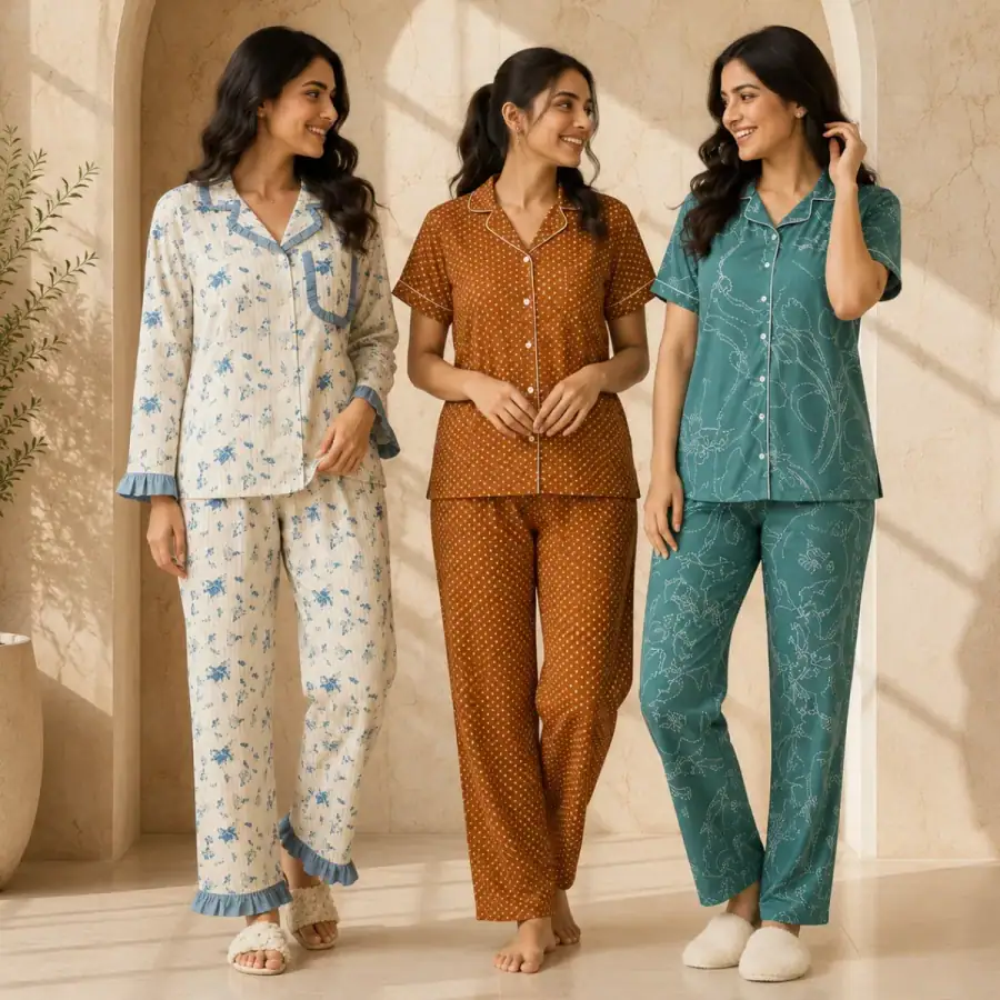 3 Women's Daily Comfort Night Suit ( S8 ) in As shown in photos