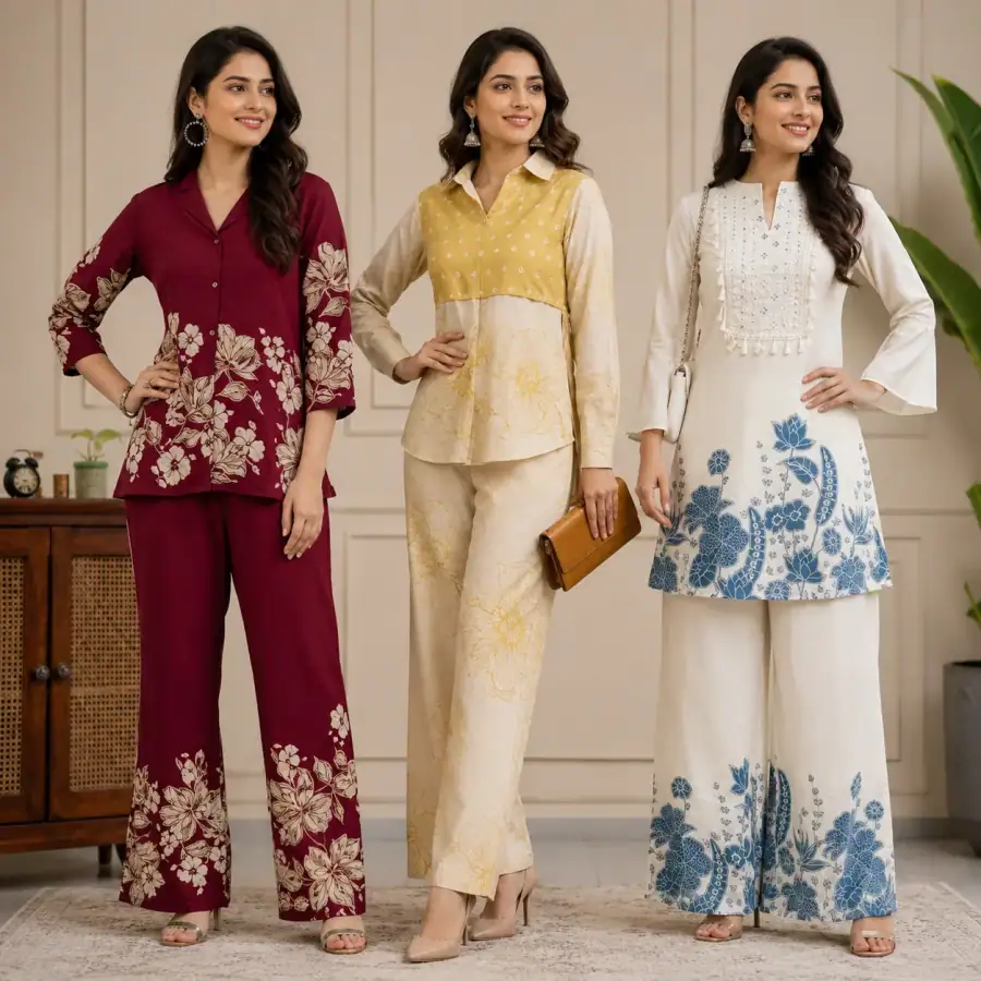 3 Women's Cotton Co-Ord Sets (C-4) in As shown in photos